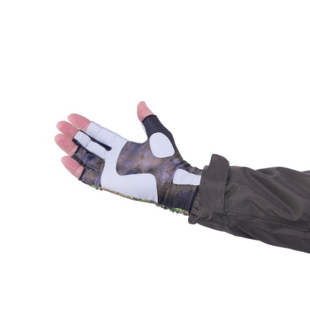 Перчатки для рыбалки летние Aquatic UPF50+ (цвет: carp camo, размер S/M) — технические характеристики, материалы и назначение | KORGAN