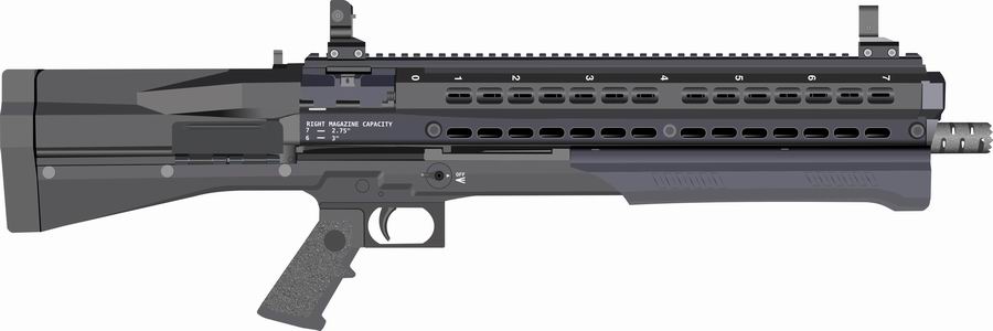 Гладкоствольное ружье UTAS Мод. UTS-15 BLACK (помповое ружье) калибра 12/76 — детальное фото