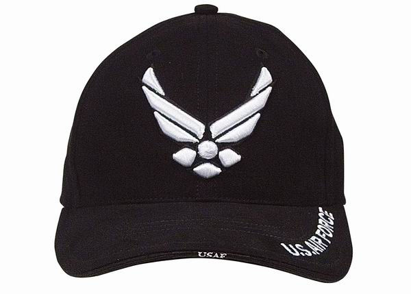 Кепка ROTHCO Мод. DELUXE LOW PROFILE INSIGNIA "AIR FORCE" (Black) — головной убор для рыбалки, охоты и туризма | KORGAN.KZ