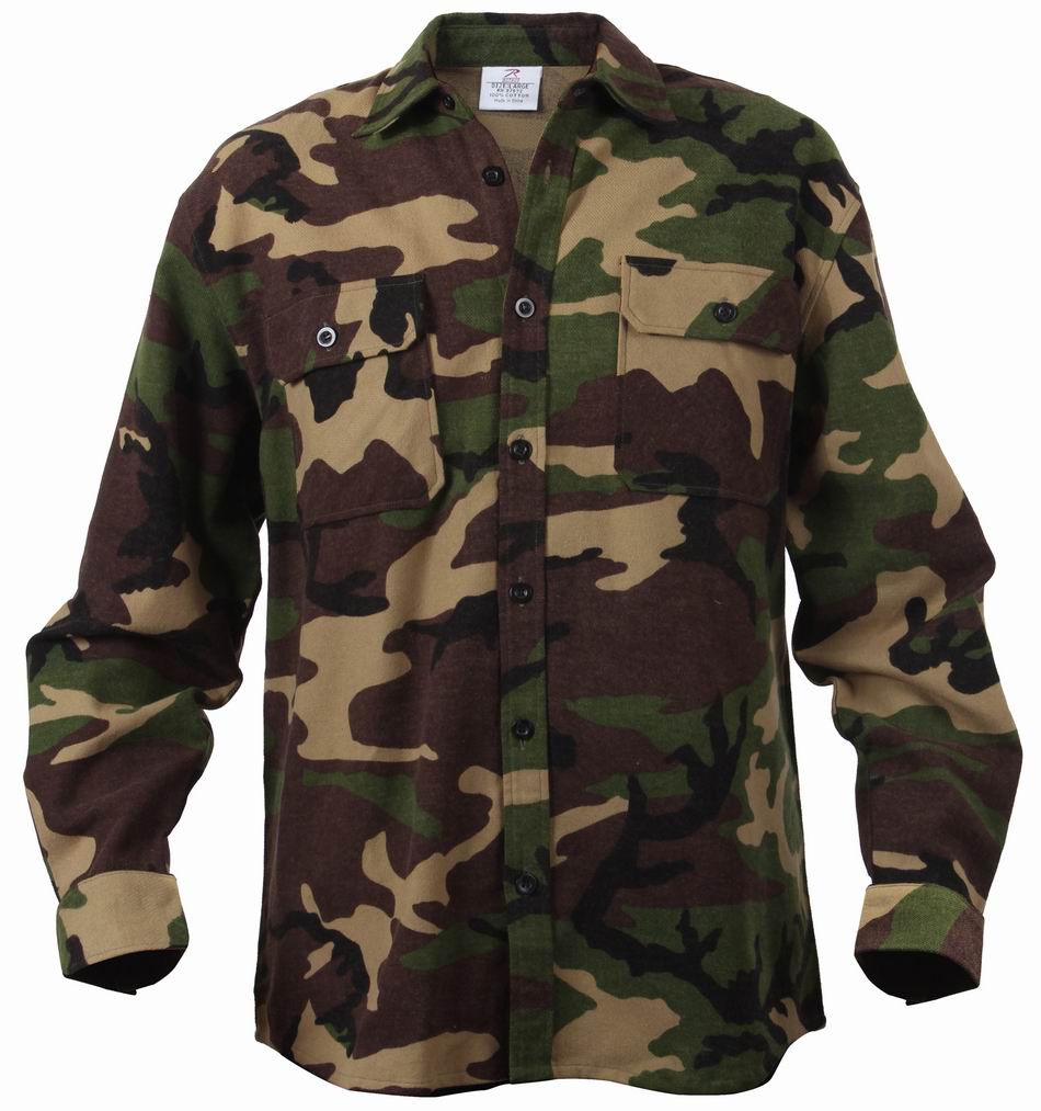 Рубашка ROTHCO Мод. EXTRA HEAWYWEIGHT FLANNEL (Woodland Camo) — одежда для охоты, рыбалки, туризма и города | KORGAN.KZ