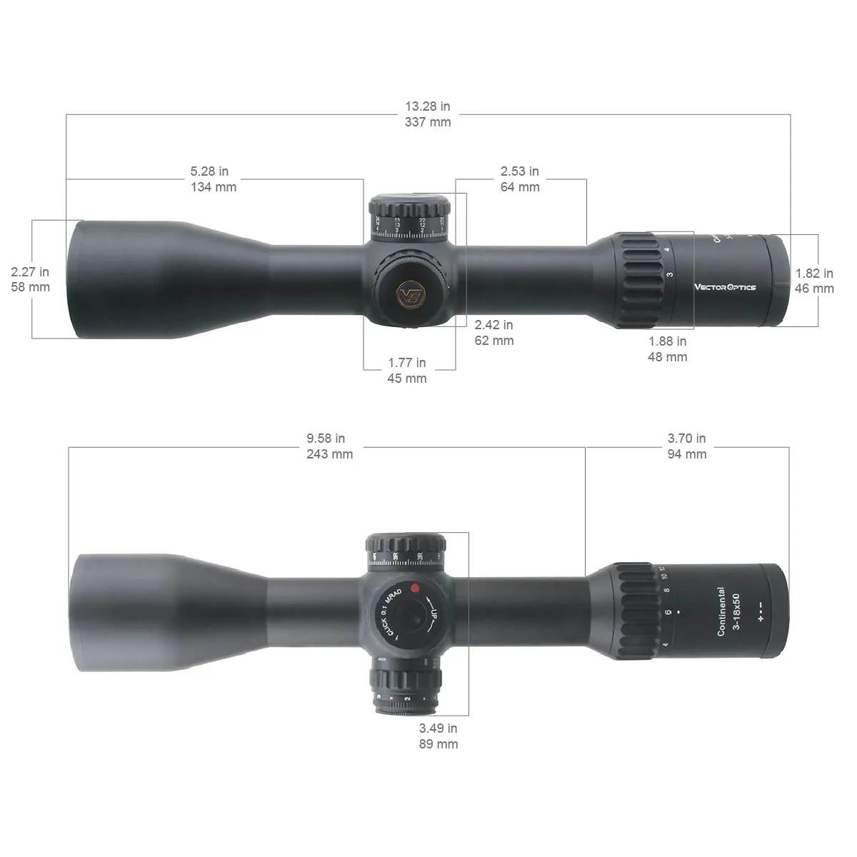 Оптический прицел VECTOR OPTICS Мод. CONTINENTAL 34MM 3-18x50 FFP для охоты в Алматы, Казахстан