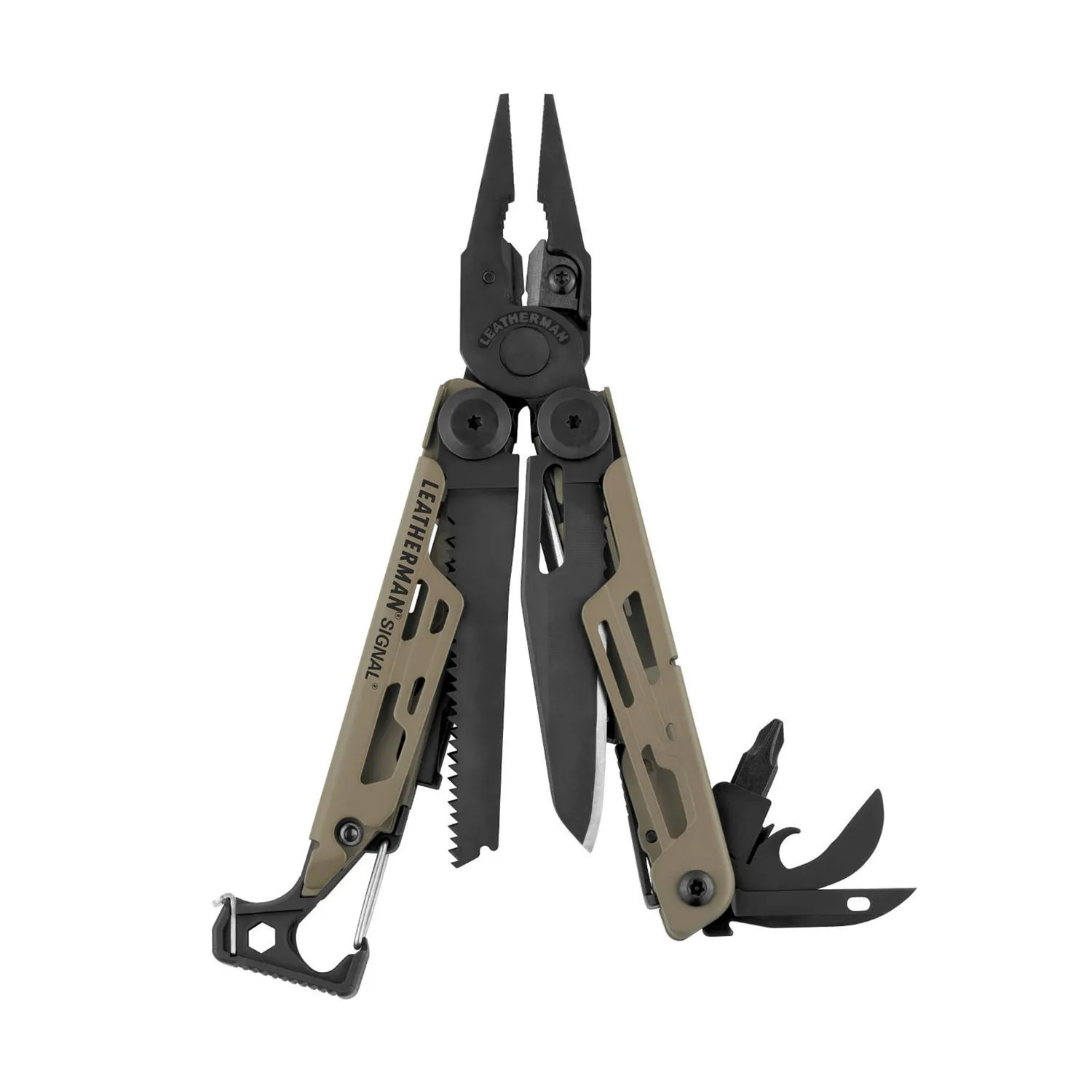 Мультиинструмент LEATHERMAN Мод. SIGNAL BLACK COYOTE TAN для охоты и туризма в Алматы, Казахстан