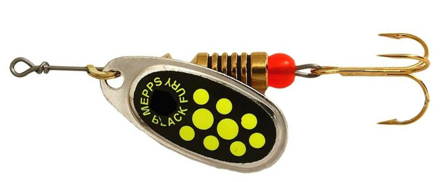Блесна MEPPS BLACK FURY (silver yellow dots) — купить Вертушки в Алматы | KORGAN
