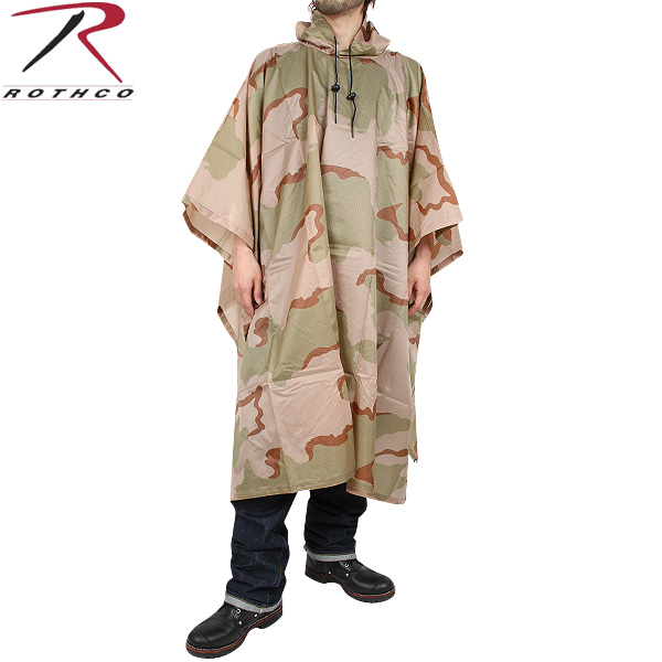 Пончо ROTHCO Мод. G.I. PLUS NYLON Rip-Stop (Tri-Color Desert Camo) — куртки, жилеты, маскировочные костюмы, одежда для рыбалки и охоты | KORGAN Казахстан