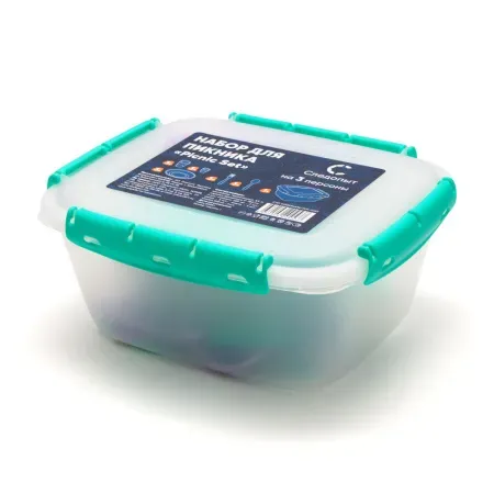 Набор для пикника СЛЕДОПЫТ Picnic Set, на 3 персоны, пластик, — туристические аксессуары и снаряжение для кемпинга в Алматы, Казахстан