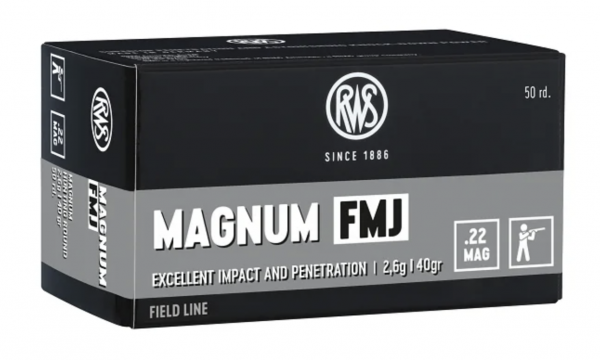Купить Патрон для нарезного оружия RWS (.22 Win.Mag.) Field FMJ (40grs)(2,6г) в Алматы | Казахстан | Корган Центр