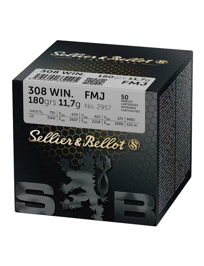 Купить Патрон для нарезного оружия S&B (.308 Win.)(FMJ-2957)(180grs)(11,7г) в Алматы | Казахстан | Корган Центр