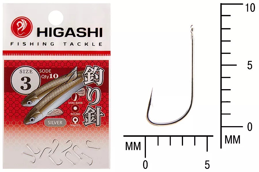 Крючки HIGASHI Мод. SODE RINGED #3 — рыболовный крючок, снасть и аксессуары для рыбалки | Алматы, Казахстан