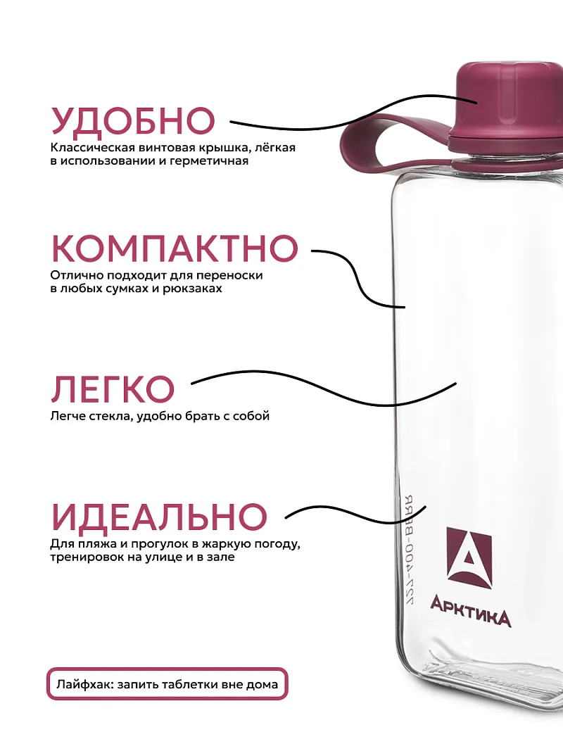 Бутылка тритановая карманная АRСTIСA — качественный термос для походов, туризма и активного отдыха