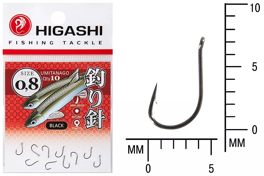Крючки HIGASHI Мод. UMITANAGO RINGED #0,8 — рыболовный крючок, снасть и аксессуары для рыбалки | Алматы, Казахстан