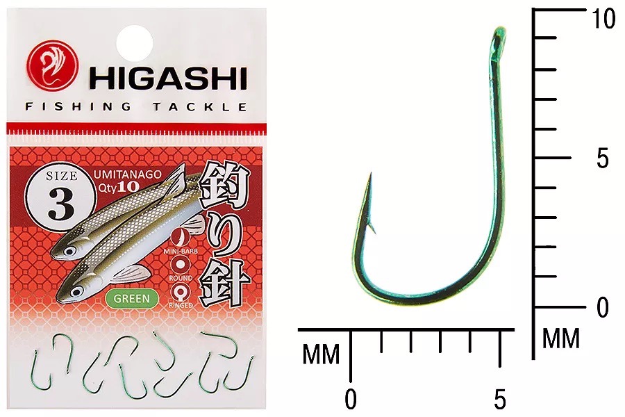 Крючки HIGASHI Мод. UMITANAGO RINGED #3 — рыболовный крючок, снасть и аксессуары для рыбалки | Алматы, Казахстан