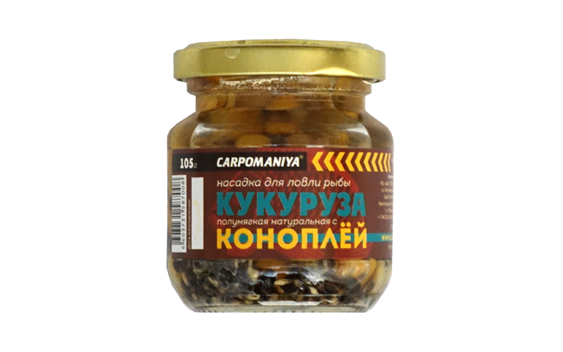Кукуруза КАРПОМАНИЯ (полумягкая)(натурал.с коноплёй)(105г.) — приманка, снасти и аксессуары для рыбалки | Алматы, Казахстан