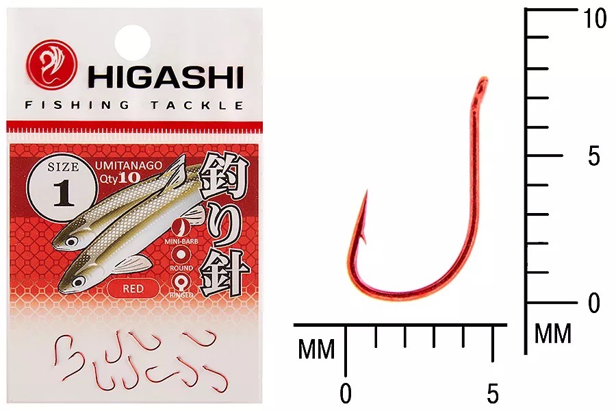 Крючки HIGASHI Мод. UMITANAGO RINGED #1 — рыболовный крючок, снасть и аксессуары для рыбалки | Алматы, Казахстан