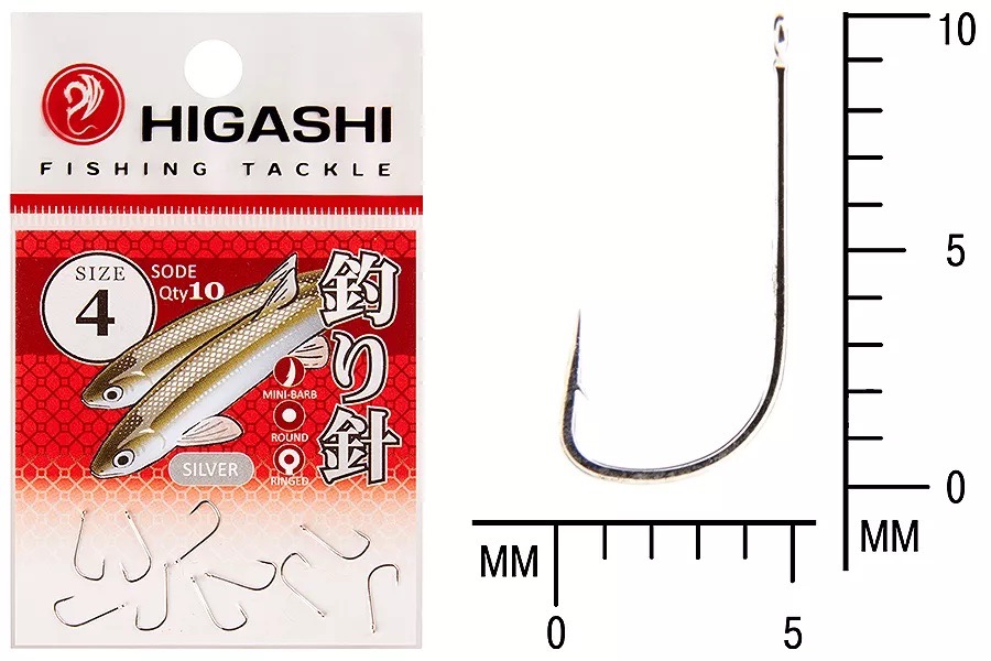 Крючки HIGASHI Мод. SODE RINGED #4 — рыболовный крючок, снасть и аксессуары для рыбалки | Алматы, Казахстан