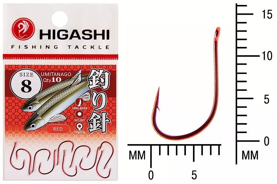 Крючки HIGASHI Мод. UMITANAGO RINGED #8 — рыболовный крючок, снасть и аксессуары для рыбалки | Алматы, Казахстан