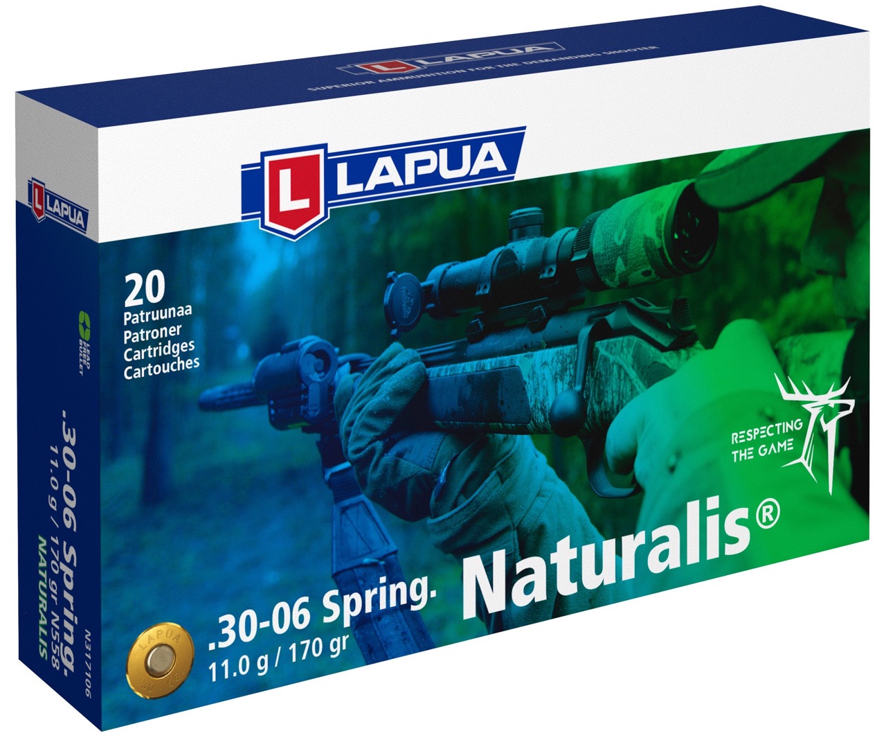 Купить Патрон для нарезного оружия LAPUA (.30-06 Sprg.) NATURALIS LR (N518)(170grs)(11,02г.) в Алматы | Казахстан | Корган Центр