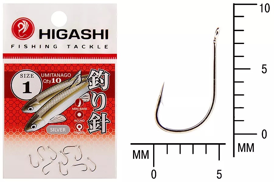 Крючки HIGASHI Мод. UMITANAGO RINGED #1 — рыболовный крючок, снасть и аксессуары для рыбалки | Алматы, Казахстан