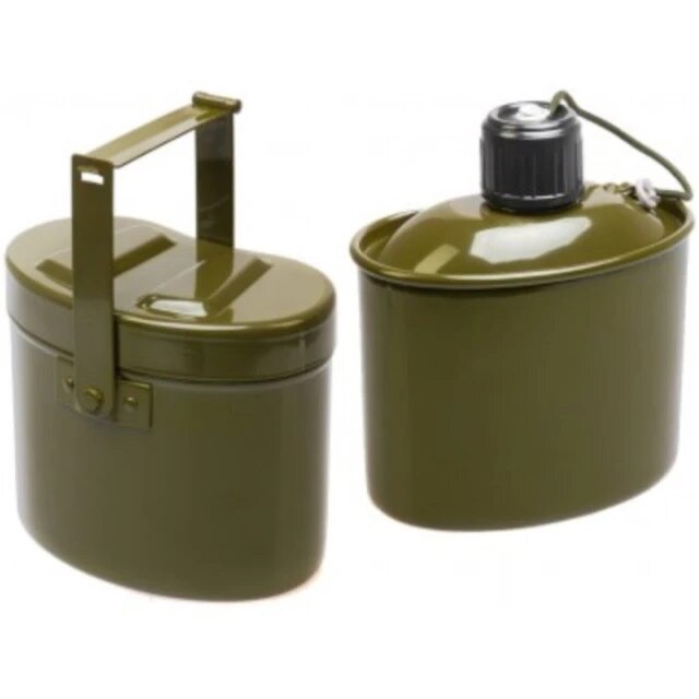 Набор посуды HELIOS Мод. HS-NP 020031-00 армейский котелок + фляжка — туристические аксессуары и снаряжение для кемпинга в Алматы, Казахстан