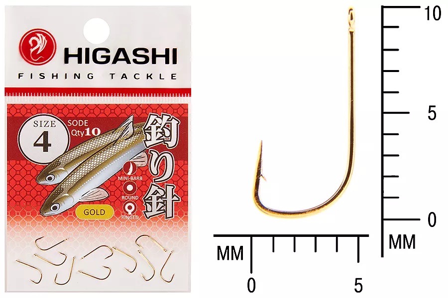 Крючки HIGASHI Мод. SODE RINGED #4 — рыболовный крючок, снасть и аксессуары для рыбалки | Алматы, Казахстан
