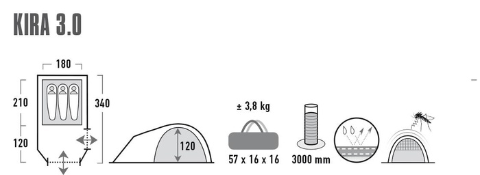 Палатка HIGH PEAK Мод. KIRA 3.0 Купить в Алматы — магазин Korgan Center