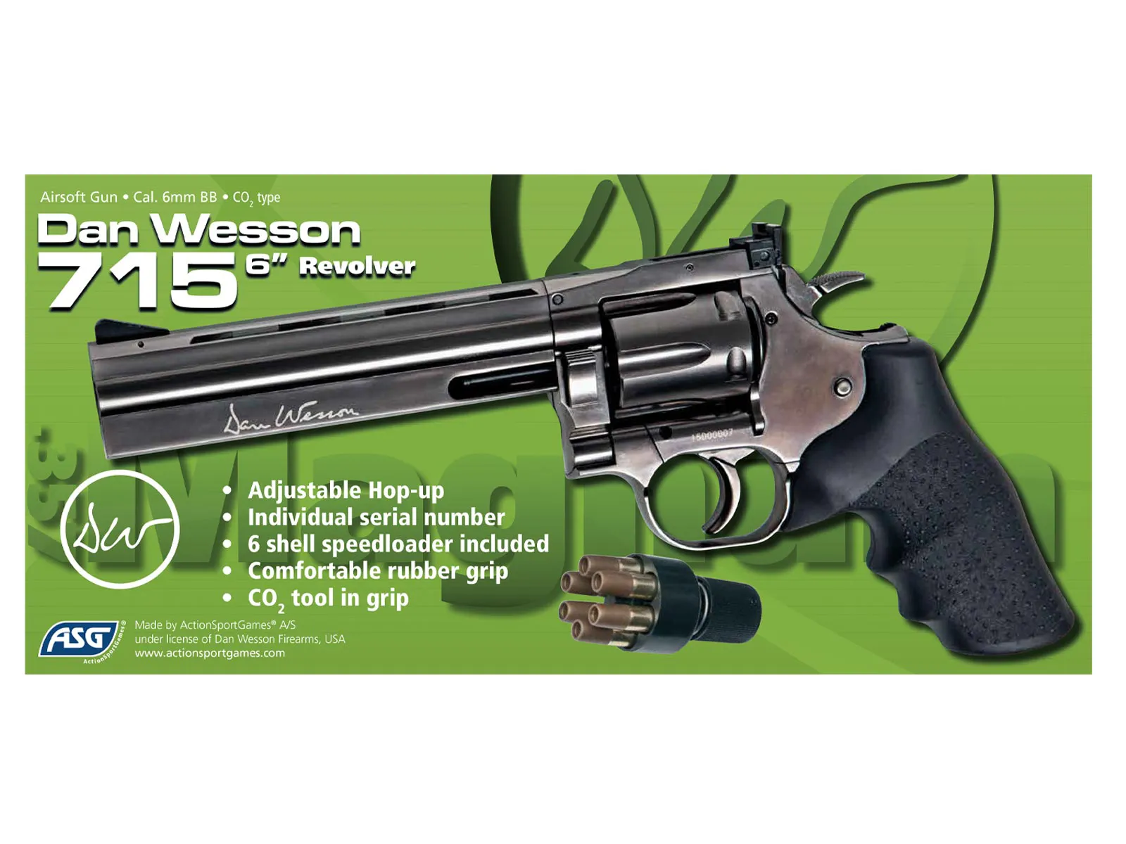  Страйкбольный револьвер ASG Мод. DAN WESSON 715 6" С доставкой по Казахстану | Корган Центр | Магазин в Алматы 