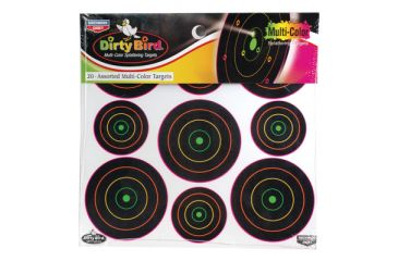 Мишени (бумажные) BIRCHWOOD Мод. MCV-20 DIRTY BIRD MULTI-COLOR (ассортимент: 5,08-7,62см) (180шт) для спортивной стрельбы в Алматы, Казахстан