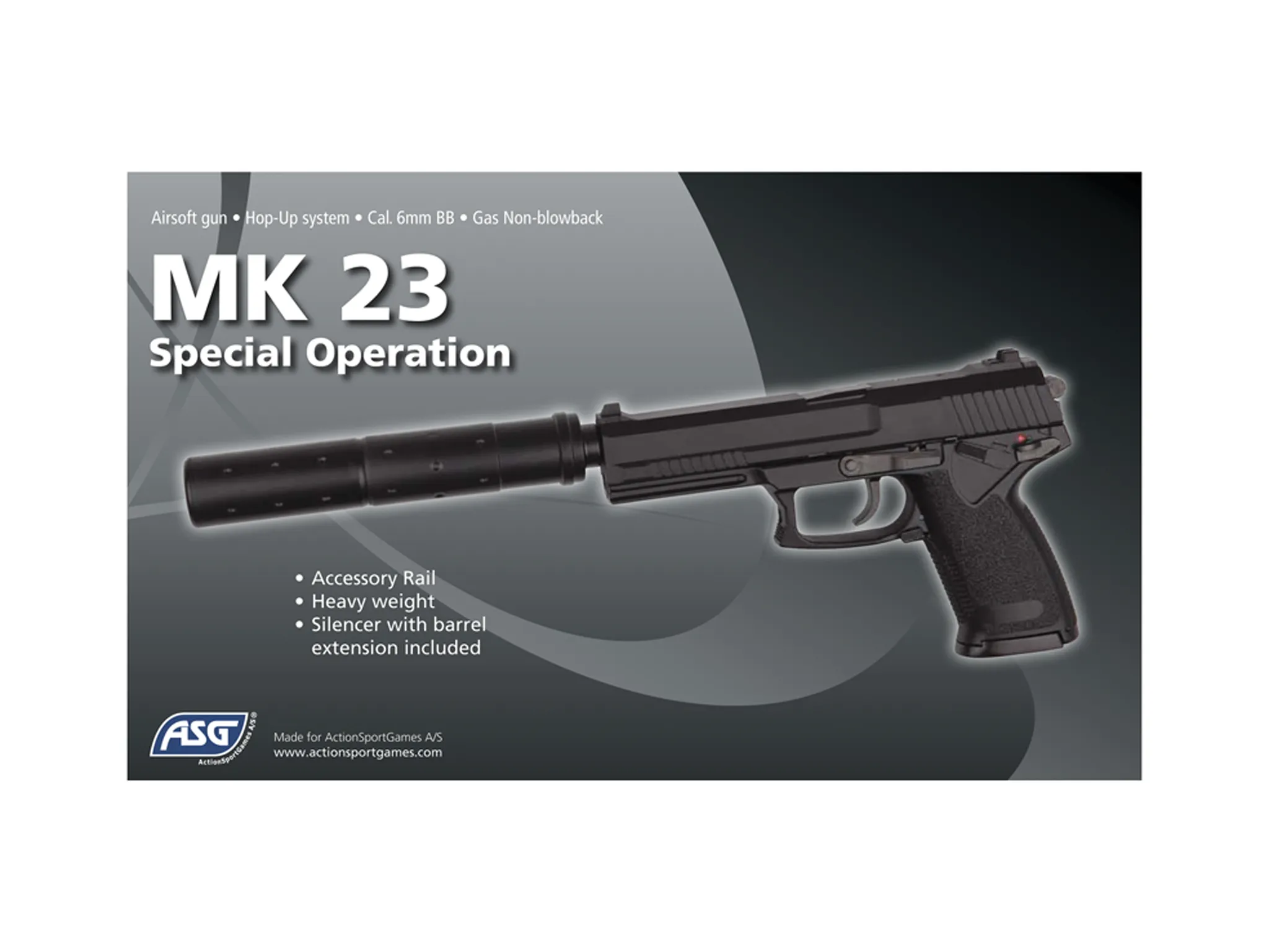  Страйкбольный пистолет ASG Мод. MK23 SPECIAL OPERATIONS С доставкой по Казахстану | Корган Центр | Магазин в Алматы 