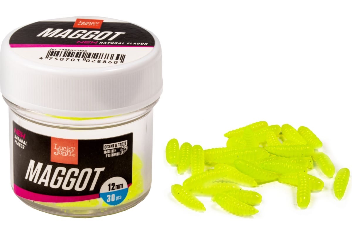 Искусственная насадка LUCKY JOHN Мод. PRO SERIES MAGGOT GREEN — аксессуары и снасти для зимней рыбалки, ящики, чехлы, санки | Алматы, Казахстан