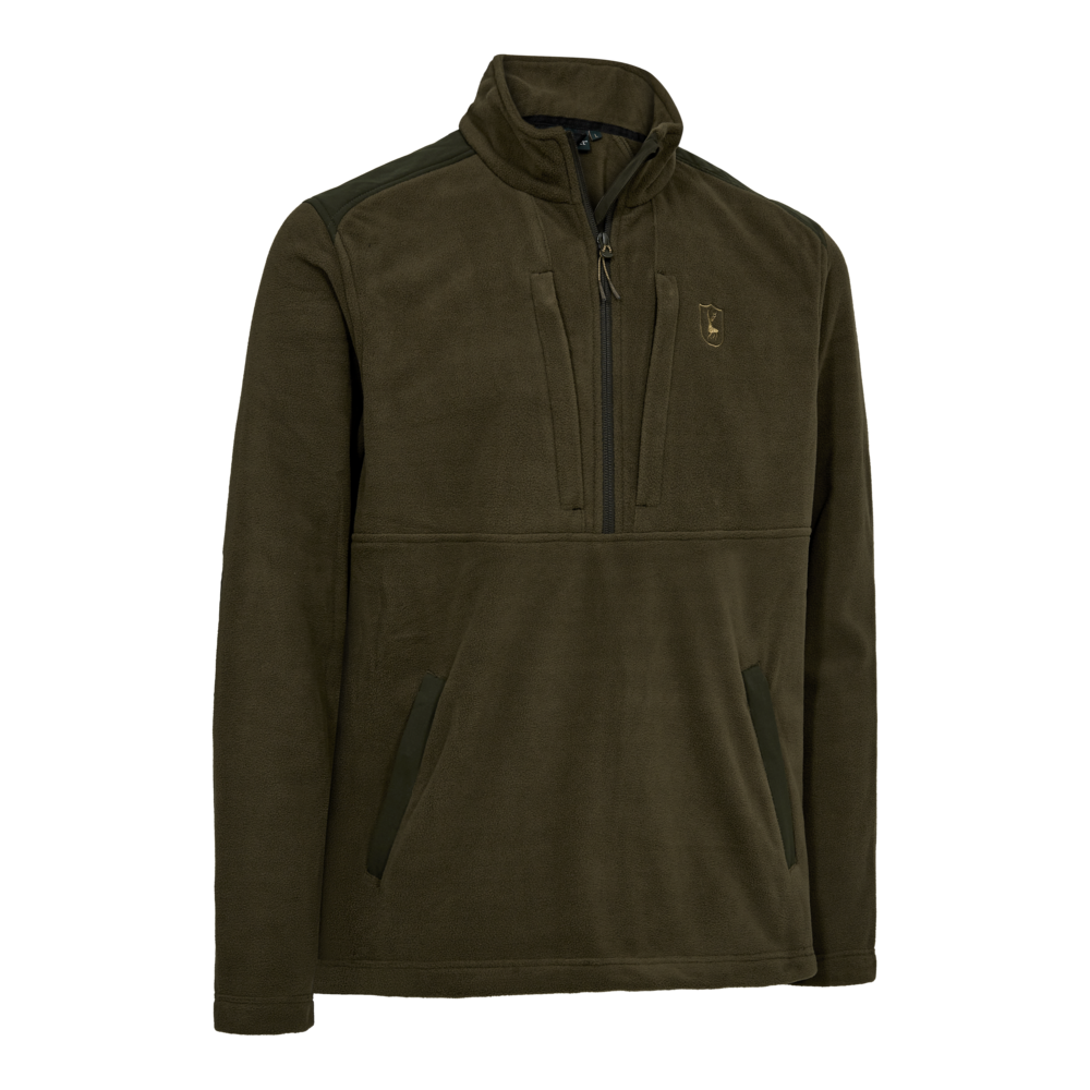 Кофта DEERHUNTER-CLIMATE 37.5 1/2 ZIP FLEECE (хаки) — одежда для охоты, рыбалки, туризма и города | KORGAN.KZ