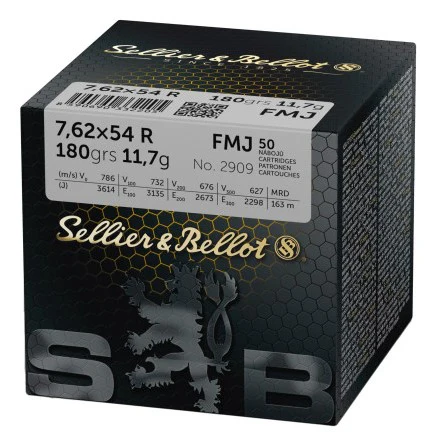Купить Патрон для нарезного оружия S&B (7,62x54R)(FMJ-2909)(180grs)(11,7г) в Алматы | Казахстан | Корган Центр