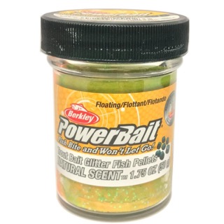 Паста BERKLEY POWERBAIT NATURAL GLITTER TROUT BAIT — приманка, снасти и аксессуары для рыбалки | Алматы, Казахстан