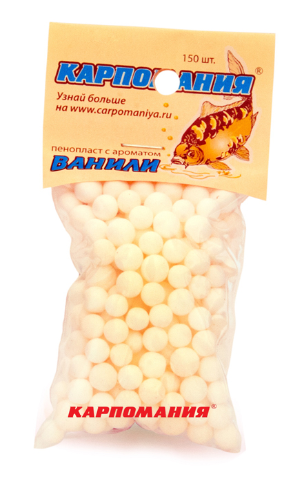 Пенопласт КАРПОМАНИЯ (белый с аром.ванили)(150шт.) — приманка, снасти и аксессуары для рыбалки | Алматы, Казахстан