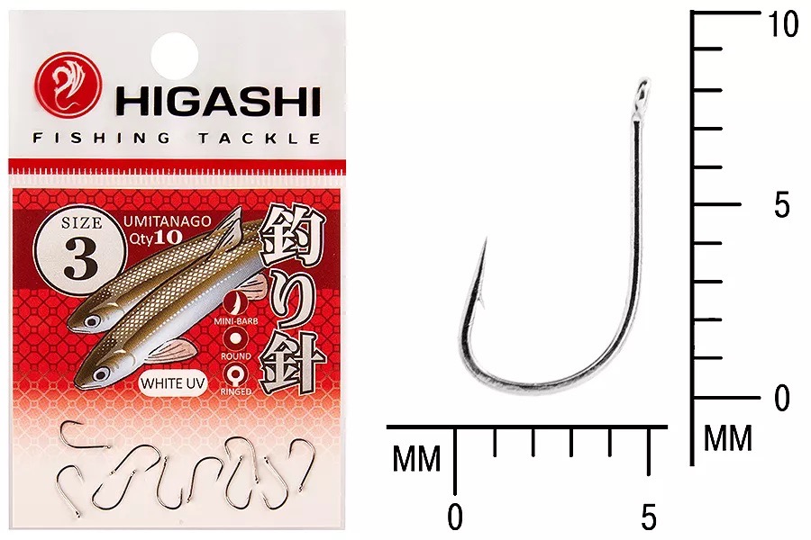 Крючки HIGASHI Мод. UMITANAGO RINGED #3 — рыболовный крючок, снасть и аксессуары для рыбалки | Алматы, Казахстан
