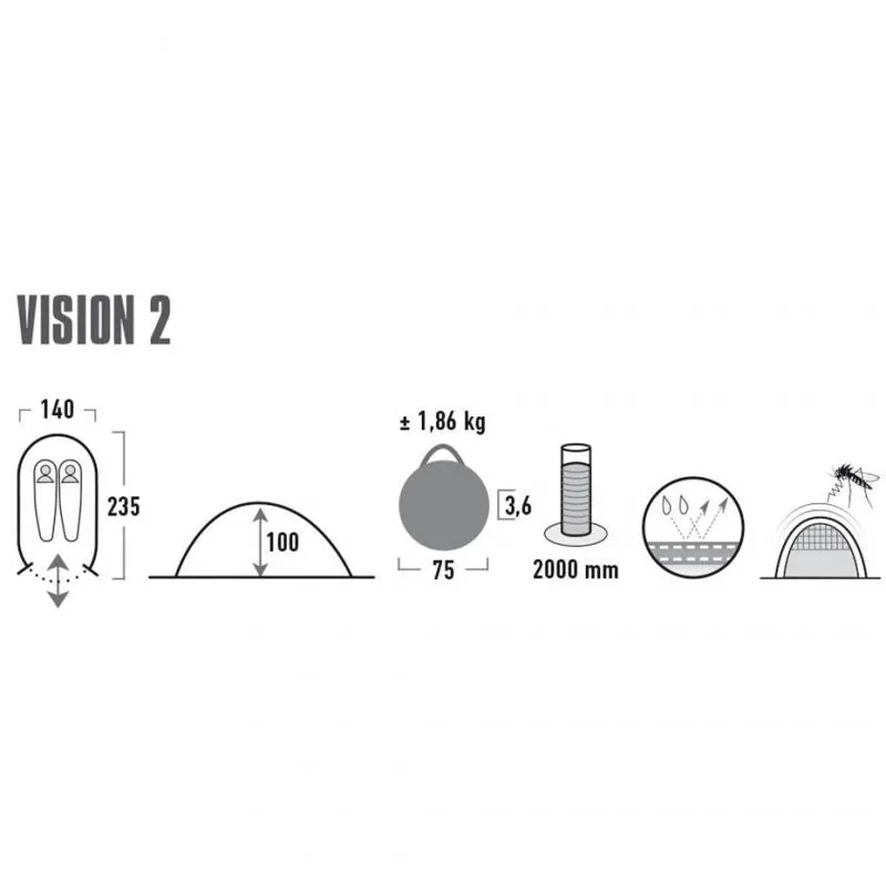 Палатка HIGH PEAK Мод. VISION 2 Купить в Алматы — магазин Korgan Center