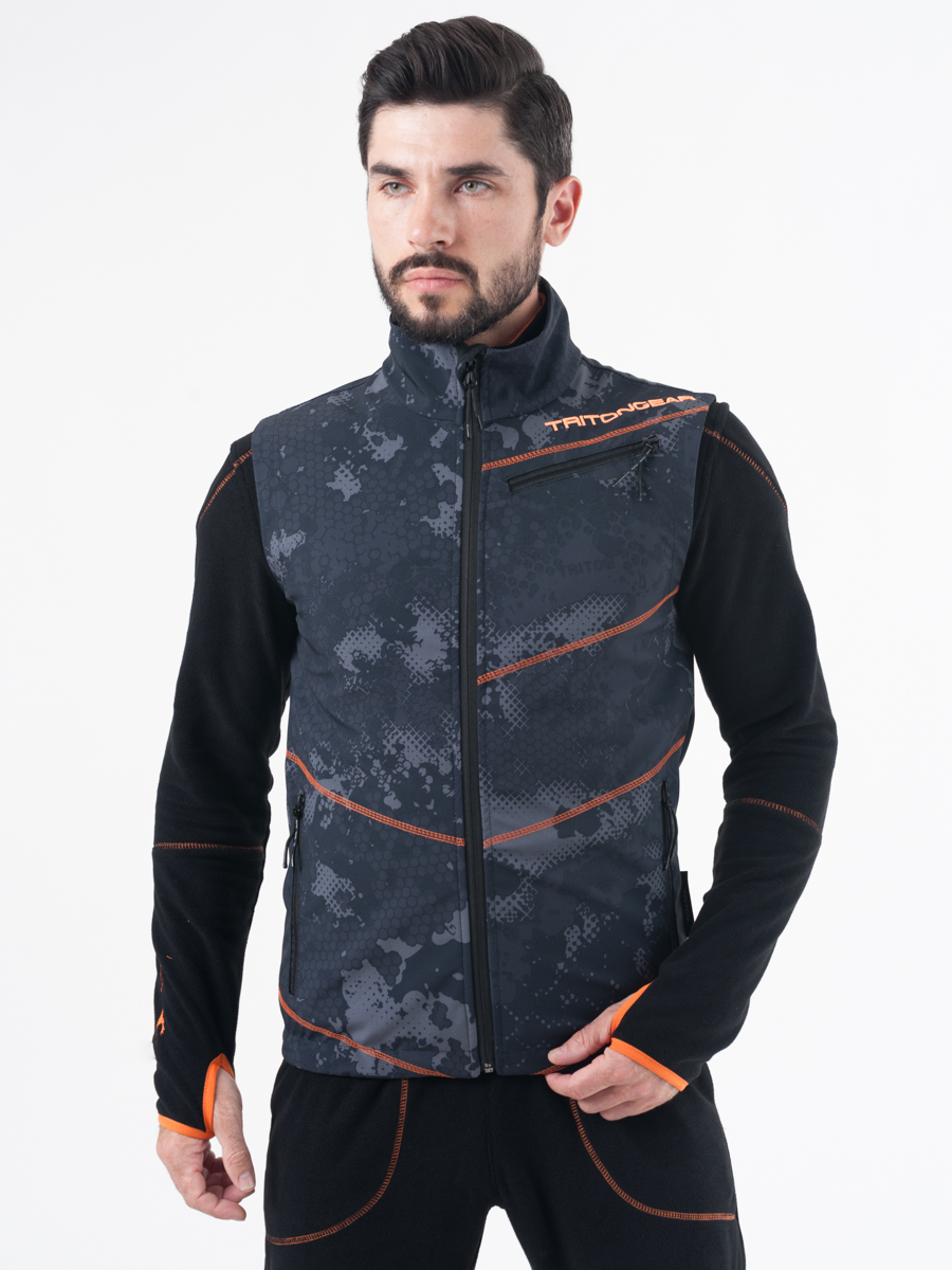 Жилет "IRBIS" (SoftShell, Чёрный) TRITONGEAR для рыбалки и охоты в Алматы, Казахстан