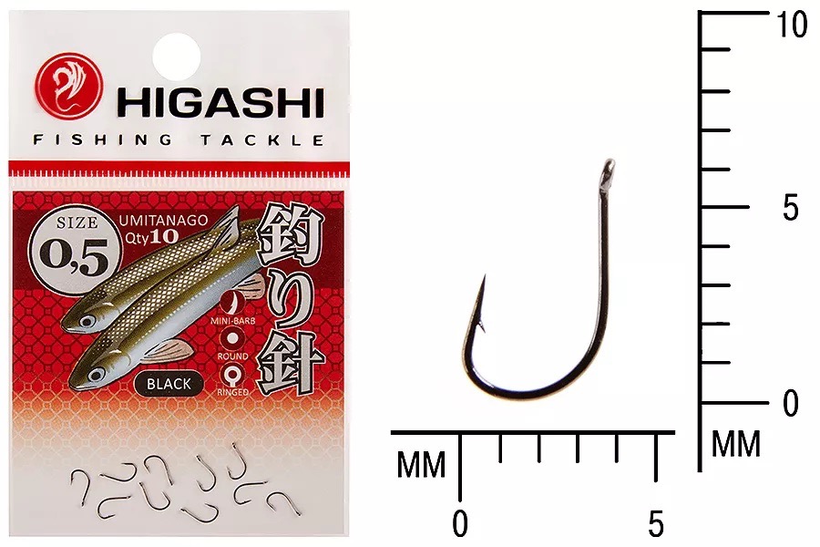 Крючки HIGASHI Мод. UMITANAGO RINGED #0,5 — рыболовный крючок, снасть и аксессуары для рыбалки | Алматы, Казахстан