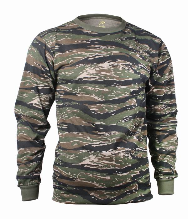 Майка ROTHCO (длинный рукав)(Tiger Stripe Camo) — одежда для охоты, рыбалки, туризма и города | KORGAN.KZ