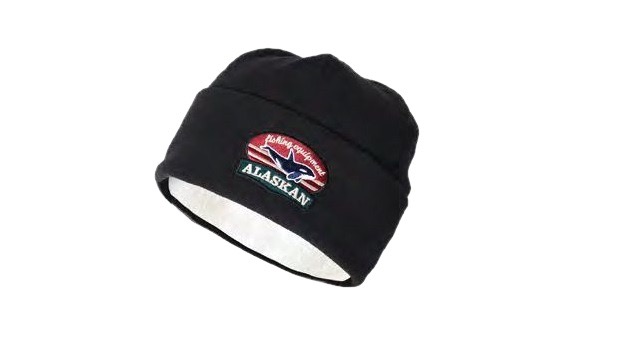 Шапка Alaskan флисовая  Black Salmon черная (AWCBSB) — головной убор для рыбалки, охоты и туризма | KORGAN.KZ