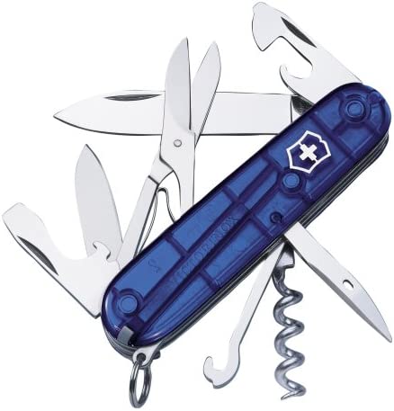 Купить Складной нож VICTORINOX Мод. CLIMBER BLUE TRANSLUCENT в Алматы — магазин Korgan Center | Казахстан | Доставка во все регионы