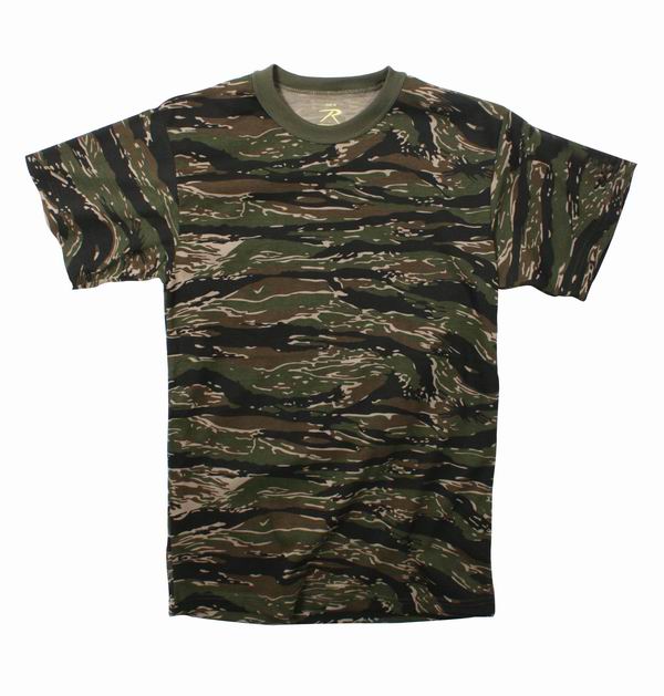 Майка ROTHCO Мод. CAMO (короткий рукав)(poly/cotton)(Tiger Stripe) — одежда для охоты, рыбалки, туризма и города | KORGAN.KZ