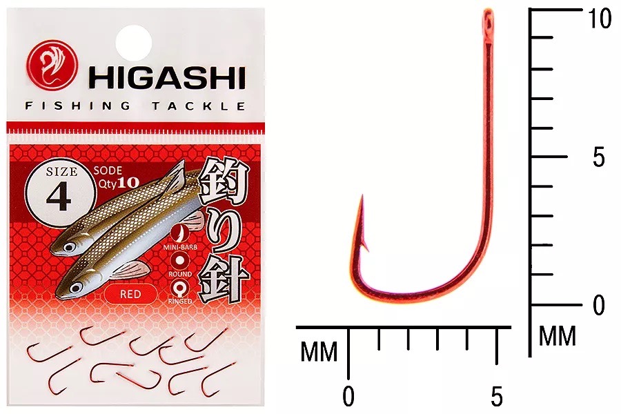 Крючки HIGASHI Мод. SODE RINGED #4 — рыболовный крючок, снасть и аксессуары для рыбалки | Алматы, Казахстан