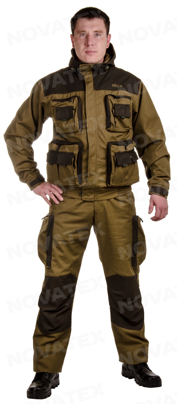 Лонгслив NOVATEX ORION "Classic" (тк.тк.хлопок)(серо-хаки) — одежда для охоты, рыбалки, туризма и города | KORGAN.KZ