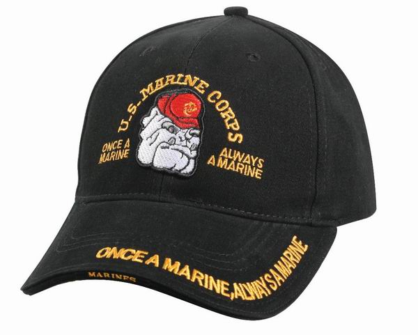 Кепка ROTHCO Мод. DELUXE LOW PROFILE INSIGNIA "MARINE BULLDOG" (Black) — головной убор для рыбалки, охоты и туризма | KORGAN.KZ