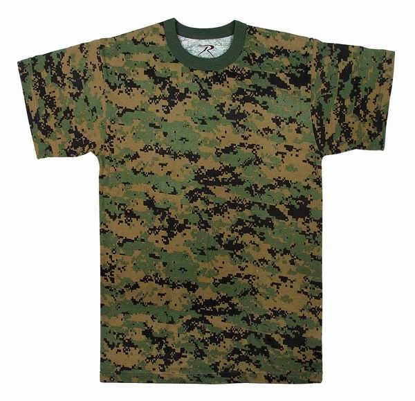 Майка ROTHCO Мод. MILITARY (короткий рукав)(poly/cotton)(Woodland Digital Camo) — одежда для охоты, рыбалки, туризма и города | KORGAN.KZ