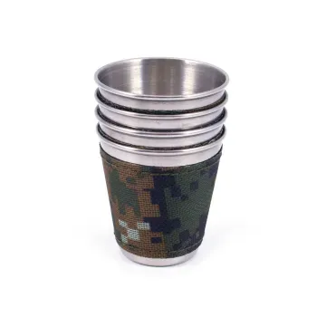 Рюмка-стопка "СЛЕДОПЫТ" 60 мл в оплетке и тубе из oxford camo pixel, — туристические аксессуары и снаряжение для кемпинга в Алматы, Казахстан