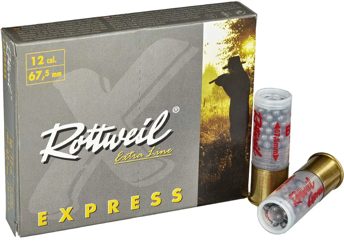  Патрон для гладкоствольного оружия ROTTWEIL-Express-картечь (12/67,5)(38г)(4,5мм)(BBBB)(70шт) в Алматы | Казахстан | Корган Центр | KORGAN