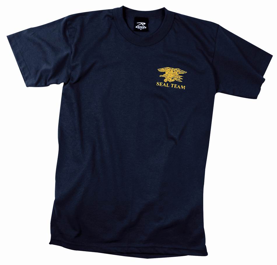 Майка ROTHCO Мод. MILITARY PRINT 2-SIDED "NAVY SEAL TEAM" (короткий рукав)(poly/cotton)(Navy Blue) — одежда для охоты, рыбалки, туризма и города | KORGAN.KZ